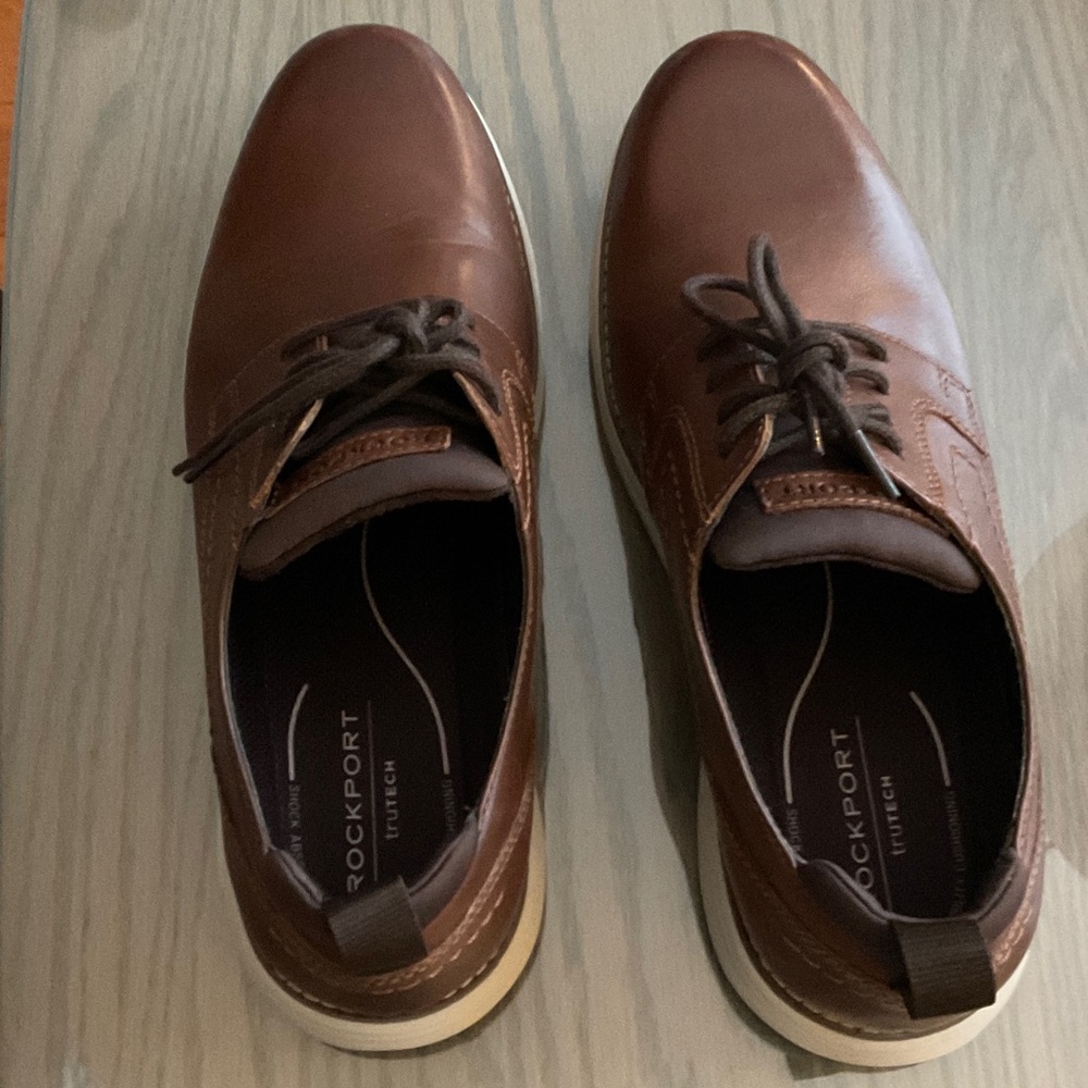 Rockport Men's Dark Brown Leather Oxfords
